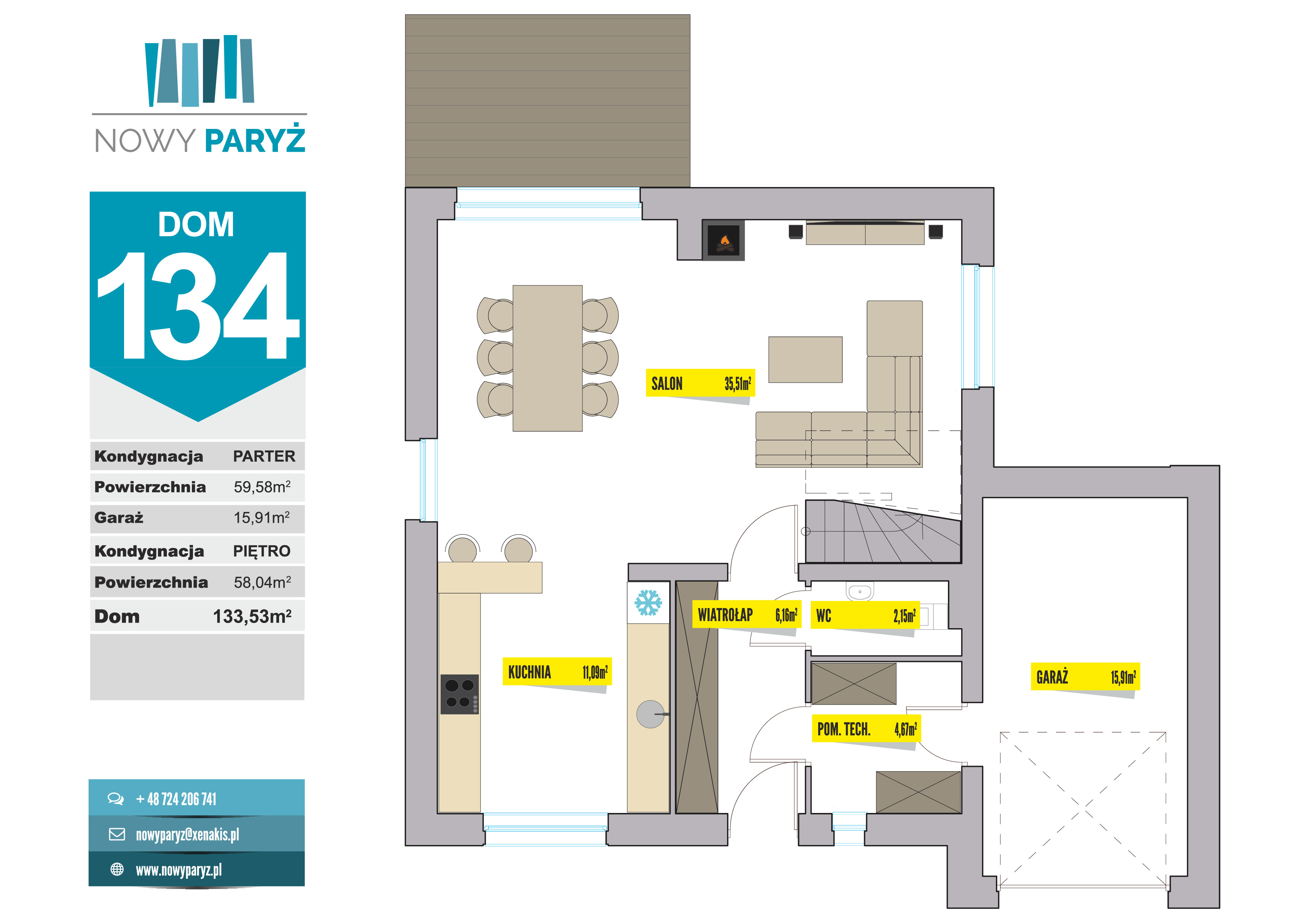 Dom 134 m2 - Parter